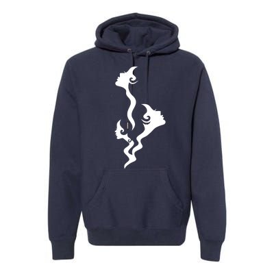 Lady Faces In Smoke Premium Hoodie