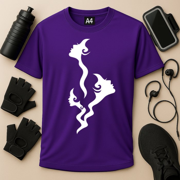 Lady Faces In Smoke Cooling Performance Crew T-Shirt