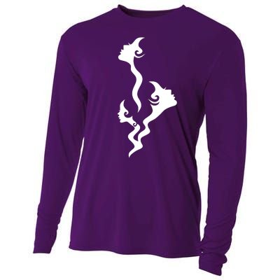 Lady Faces In Smoke Cooling Performance Long Sleeve Crew