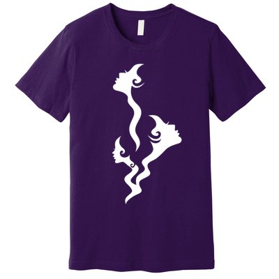 Lady Faces In Smoke Premium T-Shirt