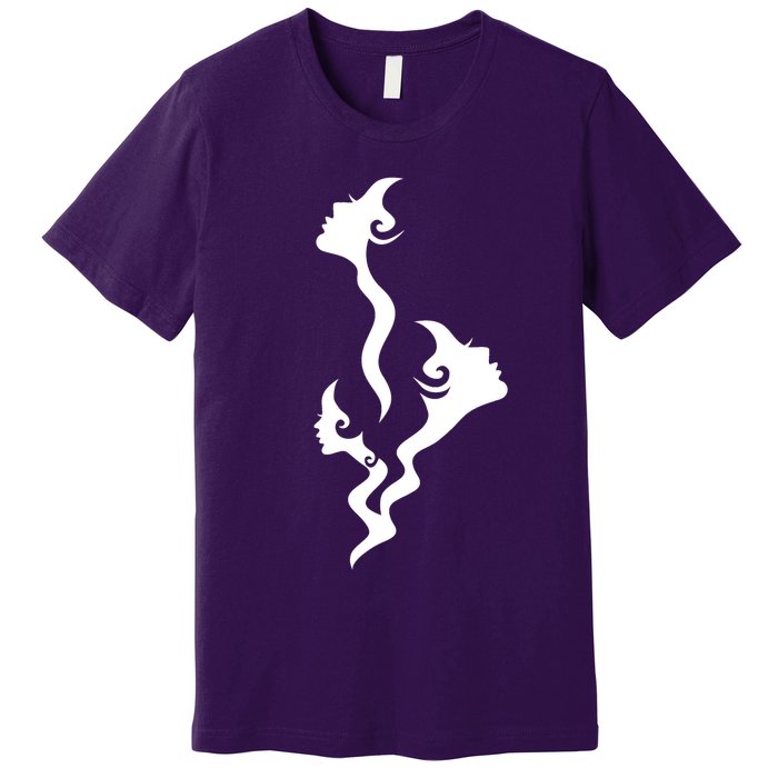 Lady Faces In Smoke Premium T-Shirt