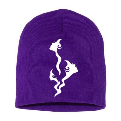 Lady Faces In Smoke Short Acrylic Beanie