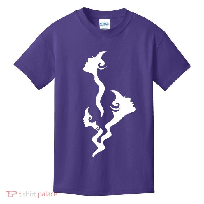 Lady Faces In Smoke Kids T-Shirt