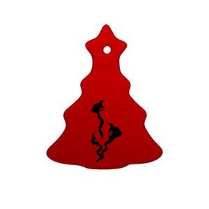 Lady Faces In Smoke Ceramic Tree Ornament