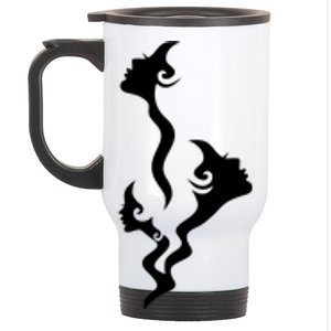 Lady Faces In Smoke Stainless Steel Travel Mug