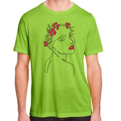 Lady Floral Outline Illustration Adult ChromaSoft Performance T-Shirt