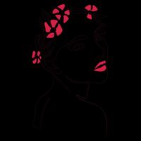 Lady Floral Outline Illustration Impact Tech Backpack
