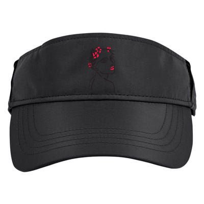 Lady Floral Outline Illustration Adult Drive Performance Visor