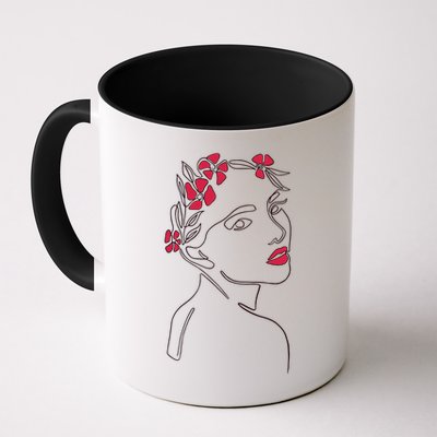 Lady Floral Outline Illustration Mug