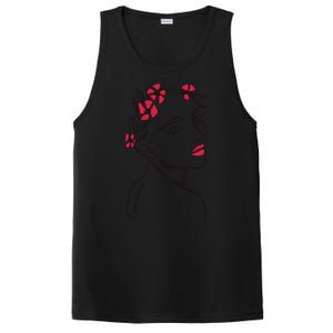 Lady Floral Outline Illustration PosiCharge Competitor Tank