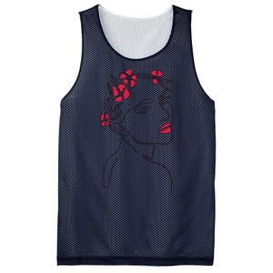 Lady Floral Outline Illustration Mesh Reversible Basketball Jersey Tank