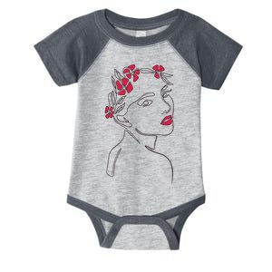 Lady Floral Outline Illustration Infant Baby Jersey Bodysuit