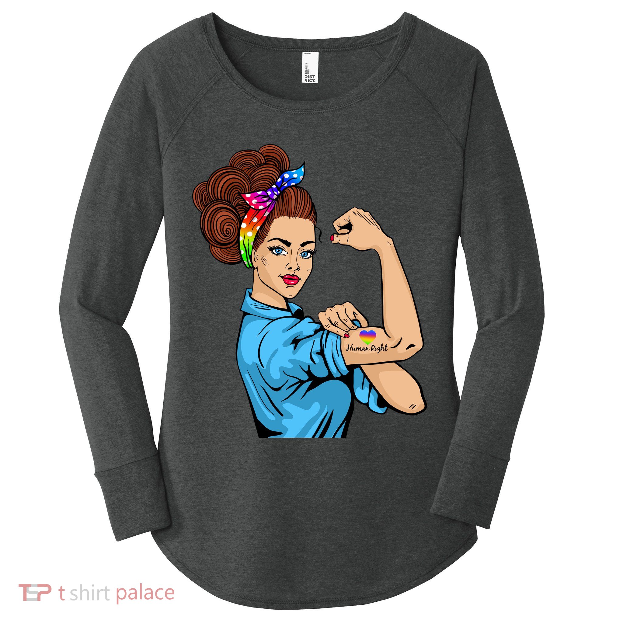 Lady Human Right LGBT Pride Women's Perfect Tri Tunic Long Sleeve Shirt