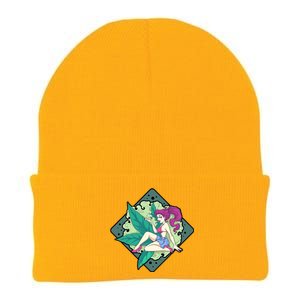 Lady Smoking Cannabis Diamond Knit Cap Winter Beanie