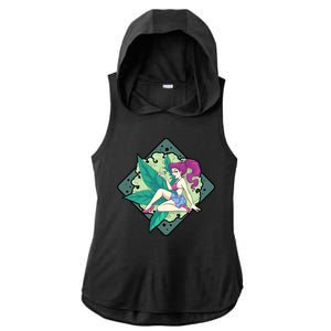 Lady Smoking Cannabis Diamond Ladies PosiCharge Tri-Blend Wicking Draft Hoodie Tank