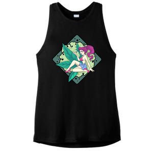 Lady Smoking Cannabis Diamond Ladies PosiCharge Tri-Blend Wicking Tank