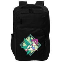 Lady Smoking Cannabis Diamond Impact Tech Backpack