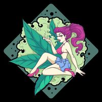 Lady Smoking Cannabis Diamond Impact Tech Backpack