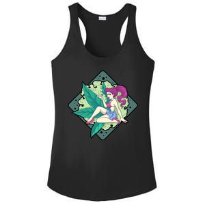 Lady Smoking Cannabis Diamond Ladies PosiCharge Competitor Racerback Tank