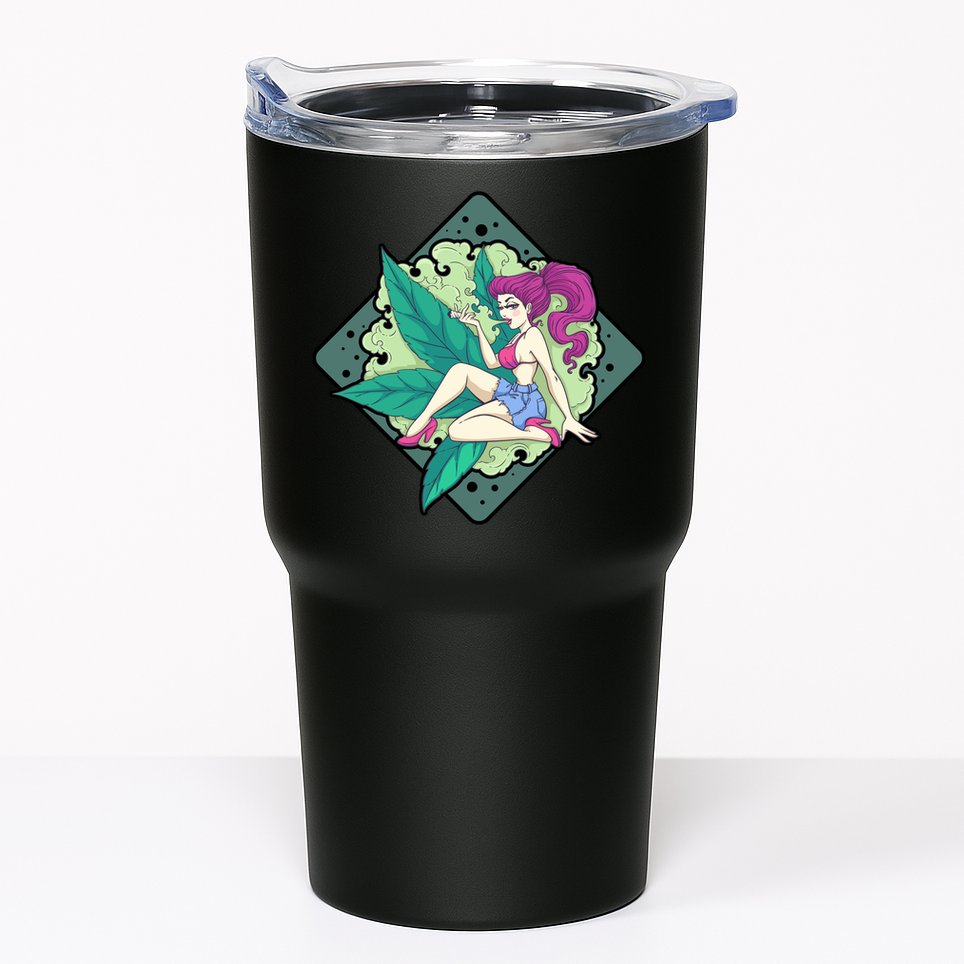 Lady Smoking Cannabis Diamond Tumbler