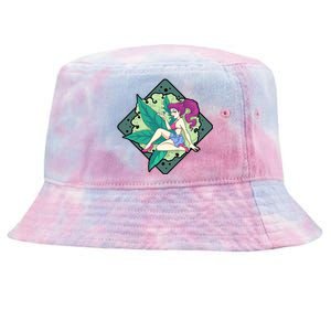 Lady Smoking Cannabis Diamond Tie-Dyed Bucket Hat