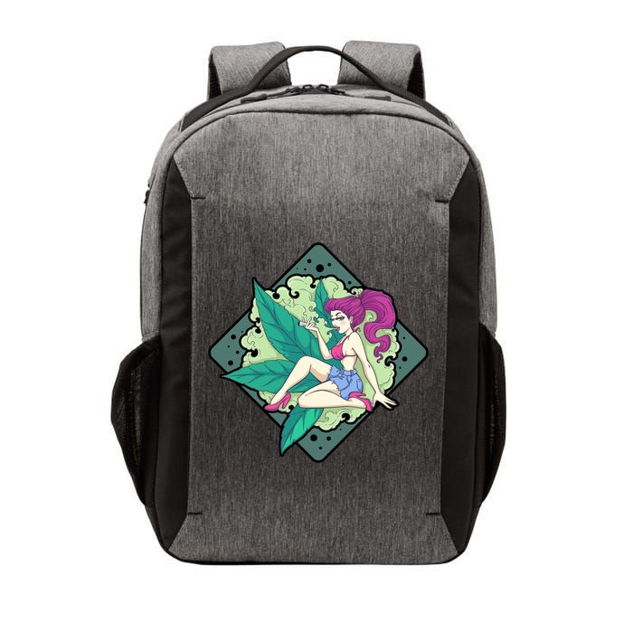 Lady Smoking Cannabis Diamond Vector Backpack
