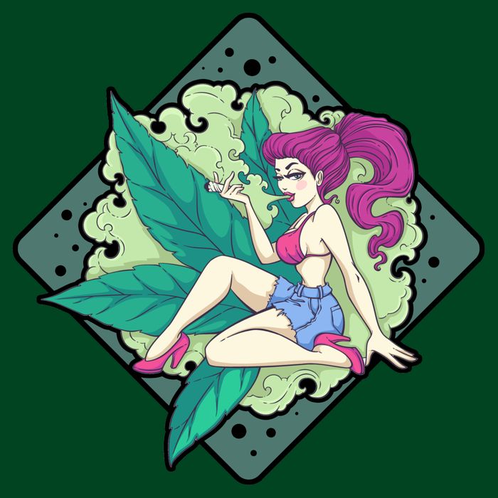 Lady Smoking Cannabis Diamond Sweatshirt
