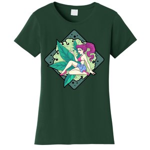 Lady Smoking Cannabis Diamond Women's T-Shirt