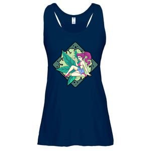 Lady Smoking Cannabis Diamond Ladies Essential Flowy Tank