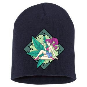 Lady Smoking Cannabis Diamond Short Acrylic Beanie