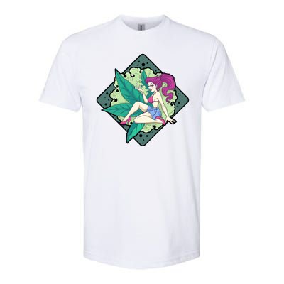 Lady Smoking Cannabis Diamond Softstyle® CVC T-Shirt