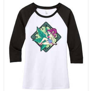 Lady Smoking Cannabis Diamond Women's Tri-Blend 3/4-Sleeve Raglan Shirt