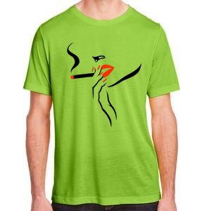 Lady Smoking Simplistic Silhouette Adult ChromaSoft Performance T-Shirt