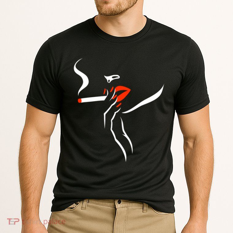 Lady Smoking Simplistic Silhouette Performance Shirt