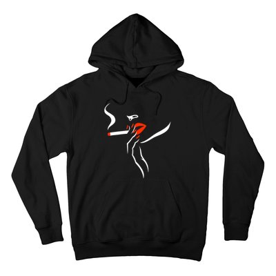 Lady Smoking Simplistic Silhouette Hoodie