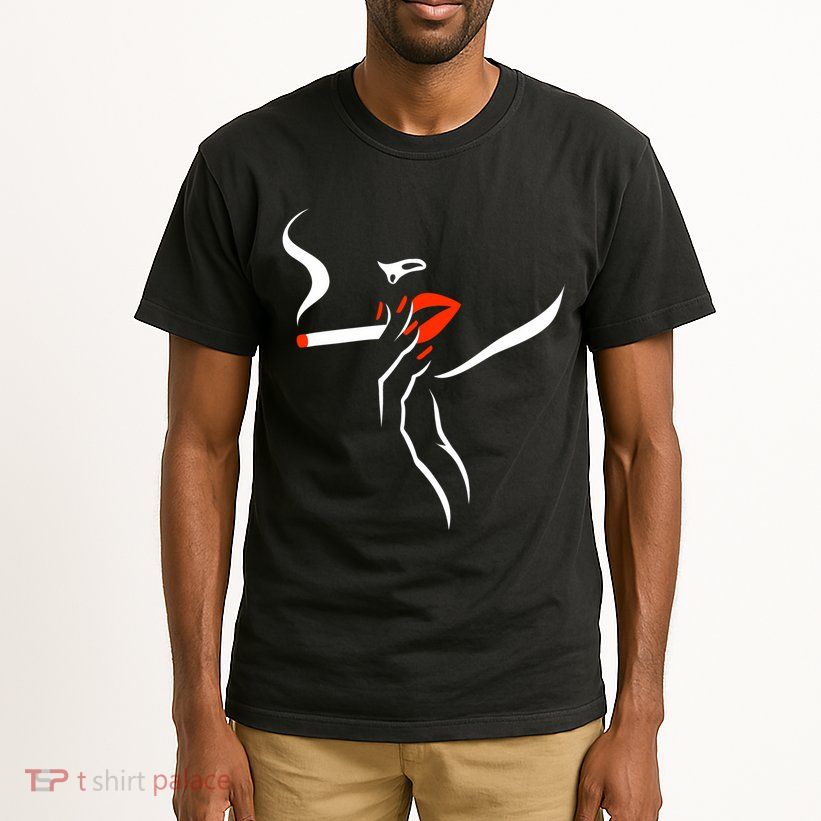 Lady Smoking Simplistic Silhouette Tall T-Shirt