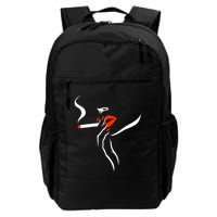 Lady Smoking Simplistic Silhouette Backpack