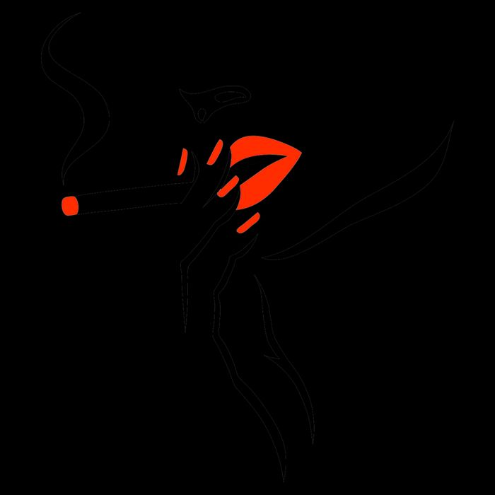Lady Smoking Simplistic Silhouette Mug