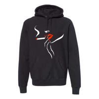 Lady Smoking Simplistic Silhouette Premium Hoodie