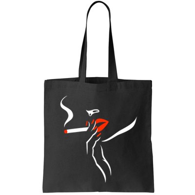 Lady Smoking Simplistic Silhouette Bag