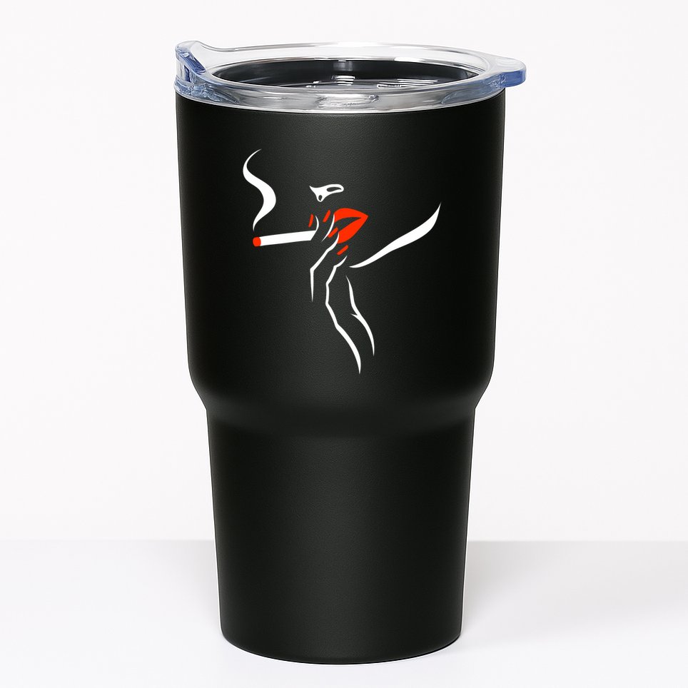 Lady Smoking Simplistic Silhouette Tumbler