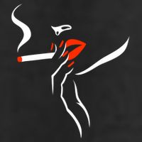 Lady Smoking Simplistic Silhouette Golf Towel