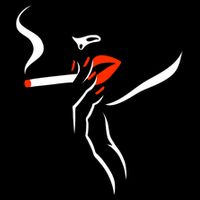 Lady Smoking Simplistic Silhouette Womens T-Shirt