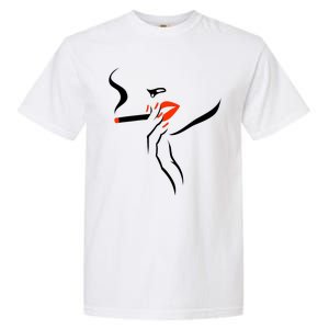 Lady Smoking Simplistic Silhouette Garment-Dyed Heavyweight T-Shirt