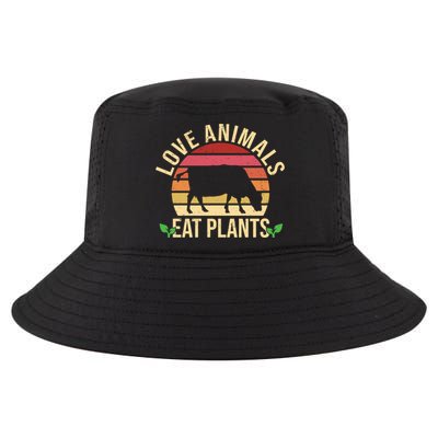 Love Animals Eat Plants Funny Gift Funny Vegan And Vegetarian Gift Cool Comfort Performance Bucket Hat