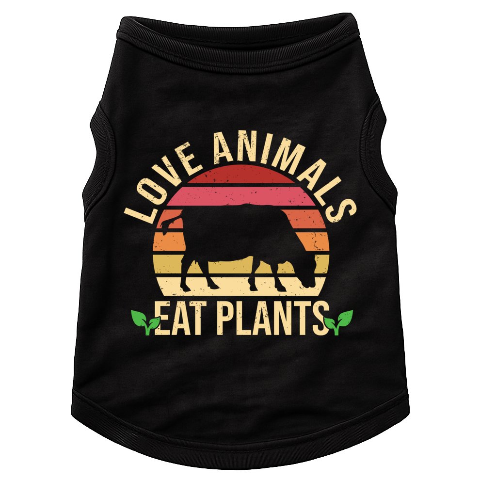 Love Animals Eat Plants Funny Gift Funny Vegan And Vegetarian Gift Doggie Tank