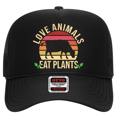 Love Animals Eat Plants Funny Gift Funny Vegan And Vegetarian Gift Trucker Hat