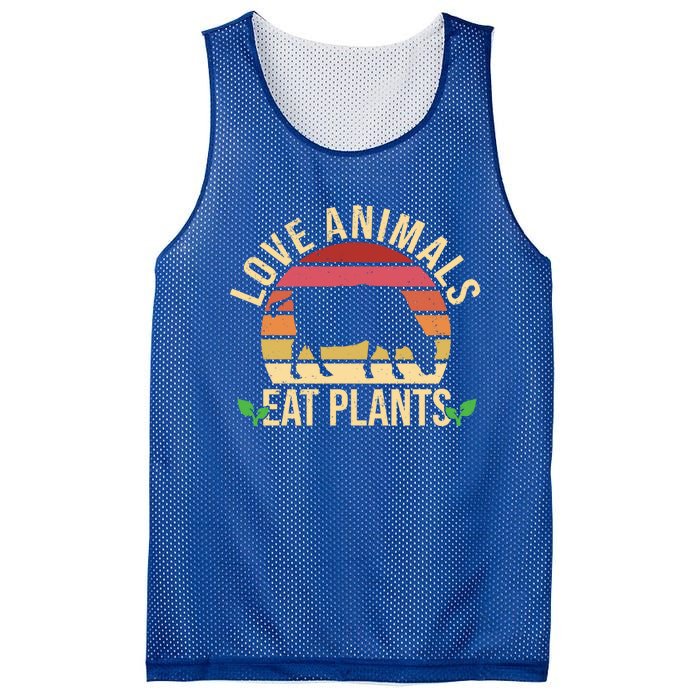 Love Animals Eat Plants Funny Gift Funny Vegan And Vegetarian Gift Mesh Reversible Basketball Jersey Tank