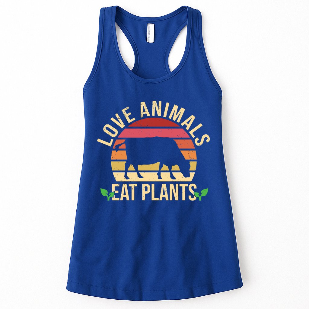 Love Animals Eat Plants Funny Gift Funny Vegan And Vegetarian Gift Womens Tank Top