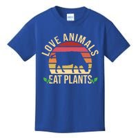 Love Animals Eat Plants Funny Gift Funny Vegan And Vegetarian Gift Kids T-Shirt